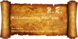 Miklusovszky Rózsa névjegykártya